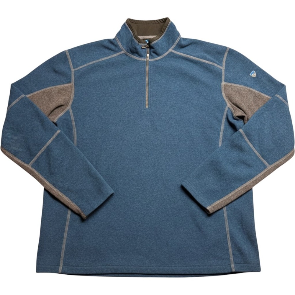 Kuhl Kashmira Mens XL Blue 1/4 Zip Fleece Pullover Sweater Gorpcore